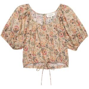 The Great NEW The Provence Peach Paisley Floral Women Crop Top Pepaf Color Small